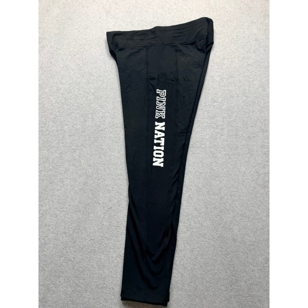 Victoria's Secret PINK Nation Black Leggings with Pockets Size Large NWT
